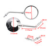 Pair Chrome Motorcycle Mirrors - Long & Short Stem 10mm For Kawasaki Z1 Z2 Style