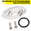 Twin Turbo Dual 1/8" NPT Oil Feed Line Adapter Plate for LS1 LSX LS3 LS2 LQ4