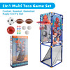 5In1 Multi Toss Game Set Play Football,Baseball,Basketball,Rugby And Fly Ball