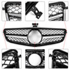 ABS Gloss Black Chrome Front Bumper Grille Fit C-Class Benz W204 C300 C350 08-14