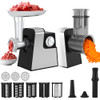 5 in 1 Electric Meat Grinder: 600W Meat Grinder with 3 Blades Sausage Stuffer Tube & Kubbe Kit  Vegetable Slicer & Shredder Cheese Grater