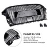 RS3 Style Front Bumper Grill Grille Fit Audi A3 Sline S3 2013-2016 With ACC