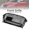 RS3 Style Front Henycomb Bumper Grill Grille Fit Audi A3 S3 2013-2016 W/Quattro