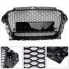 RS3 Style Front Henycomb Bumper Grill Grille Fit Audi A3 S3 2013-2016 W/Quattro