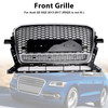 Chrome/Black Front Honeycomb Bumper Grille Grill Fit Audi Q5 2013-2017