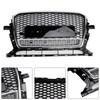Chrome/Black Front Honeycomb Bumper Grille Grill Fit Audi Q5 2013-2017