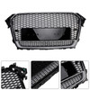 RS4 Style Front Bumper Grille Grill Fit Audi A4 S4 B8.5 2013-2016 w/ Quattro