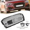 RS4 Style Honeycomb Mesh Hex Grille Grill Fit Audi A4/S4 B9 2017-2019 Black