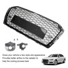 RS4 Style Honeycomb Mesh Hex Grille Grill Fit Audi A4/S4 B9 2017-2019 Black