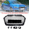 Honeycomb Mesh Front Bumper Grille Fit Audi A3 8V 2017-2019 RS3 Style Black