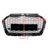 Honeycomb Mesh Front Bumper Grille Fit Audi A3 8V 2017-2019 RS3 Style Black