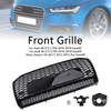 RS6 Style Honeycomb Mesh Front Grille Grill Fit Audi A6 S6 C7 2016-2018 Black