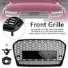 RS6 Style Honeycomb Mesh Front Grille Grill Fit Audi A6 S6 C7 2016-2018 Black