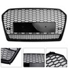 RS6 Style Honeycomb Mesh Front Grille Grill Fit Audi A6 S6 C7 2016-2018 Black