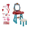 Toddler Makeup Table with Mirror and Chair Kids Vanity Set with Blowdryer for 3+
