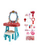 Toddler Makeup Table with Mirror and Chair Kids Vanity Set with Blowdryer for 3+