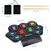 Hand Roll Drum Practice Set 9Pad Drum Set Built-in Stereo Speakers Birthday Gift