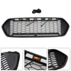 Matte Black Front Bumper Grille Fit Ford Transit Custom Trail 2018-2023 W/3LED