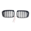 Gloss Black Front Kidney Grill Grille Fit BMW 5 Series E39 1998-2003 W/LED