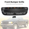 Matt Black Front Bumper Grill Grille Fit Ford Ranger 2001-2003 With LED Light