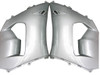 Amotopart Fairings Kawasaki ZX6R 636 Silver Black Ninja Racing  (2005-2006)