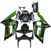 Amotopart Fairings Kawasaki ZX6R 636 Black & Green Flame Ninja Racing  (2003-2004)