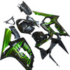 Amotopart Fairings Kawasaki ZX6R 636 Black & Green Flame Ninja Racing  (2003-2004)