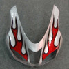 Amotopart Fairings Kawasaki ZX6R ZX636 Silver & Red Flame ZX6R Racing  (2007-2008)