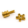 Universal 8mm Anodized Billet Aluminum Clutch Cable Adjuster Set, Gold