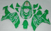 Amotopart Fairings Kawasaki ZX 10R Green & White Flame Ninja Racing (2006-2007)
