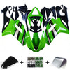 Amotopart Fairings Kawasaki ZX6R ZX636 Green Black Silver  Ninja ZX6R Racing  (2007-2008)