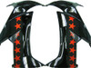 Amotopart Fairings Kawasaki ZX10R Black Orange SevenStars Racing (2008-2010)