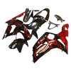 Amotopart Fairings Kawasaki ZX6R 636 Black & Red Flame ZX6R Racing  (2003-2004)