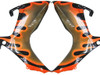 Amotopart Fairings Suzuki GSXR 600 750 Black & Orange Gold Flame Racing  (2006-2007)