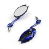 8MM 10MM Universal CNC Machined Mirrors Oval Flame Blue