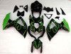 Amotopart Fairings Suzuki GSXR 600 750 Black & Green Flame GSXR Racing  (2008-2010)