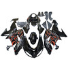 Amotopart Fairings Kawasaki ZX 10R Black Red Flame Racing (2006-2007)