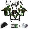 Amotopart Fairings Honda CBR 600 F4i Black & Green Flame Racing (2001-2003)