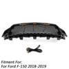 LED Grille Repalcement Upper ABS Grill For Ford F150 2018-2019 Black Amber With Logo