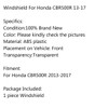 1 piece ABS Windscreen Windshield for Honda CBR500R 2013-2017 Clear