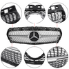 Front Diamond Star Grille Grill For Benz W117 CLA Class 2013-2016 Silver