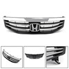 Black Chrome Front Upper Bumper Hood Grille Grill Fit Honda Accord 2011-2012 4DR