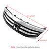 Black Chrome Front Upper Bumper Hood Grille Grill Fit Honda Accord 2011-2012 4DR