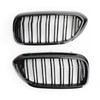 Double Rib Front Replace Grille For BMW 5Series G30 G31 Sedan 17-19 Glossy Black