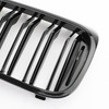 Double Rib Front Replace Grille For BMW 5Series G30 G31 Sedan 17-19 Glossy Black