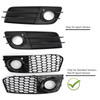 Fog Light Cover Grille Grill Honeycomb For Audi Audi A4 B8 RS4 Style Refitted Vehicle 09-12 Black