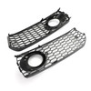 2X Honeycomb Fog Light Grilles Trim For Audi A5 S-Line S5 B8 RS5 2008-2012 Black