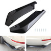 2x Gloss Black Car Rear Bumper Fin Canard Splitter Diffuser Valence Spoiler Lip Gblack