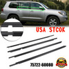 4PCS 75722-60080 Weatherstrip Window Belt Moulding For LEXUS GX470 2003-2009 Black