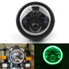 6.5" Projector LED Headlight Halo Ring For Cafe Racer Bobber Green